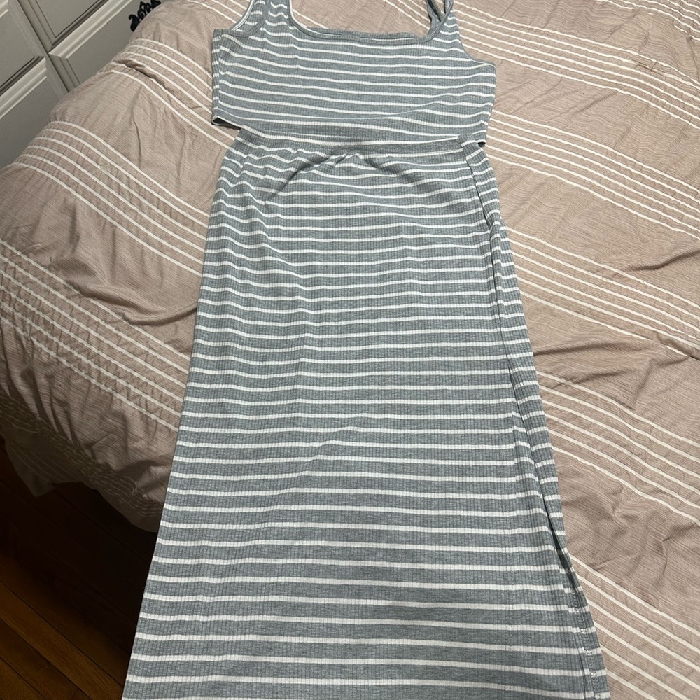 Striped Blue and White two piece dress